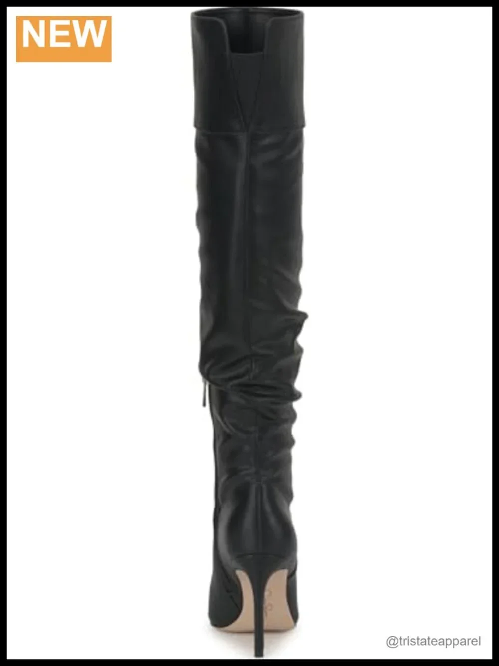 Faux Leather Over the Knee Stiletto Heel Slouch Boots Pointed Toe Zip